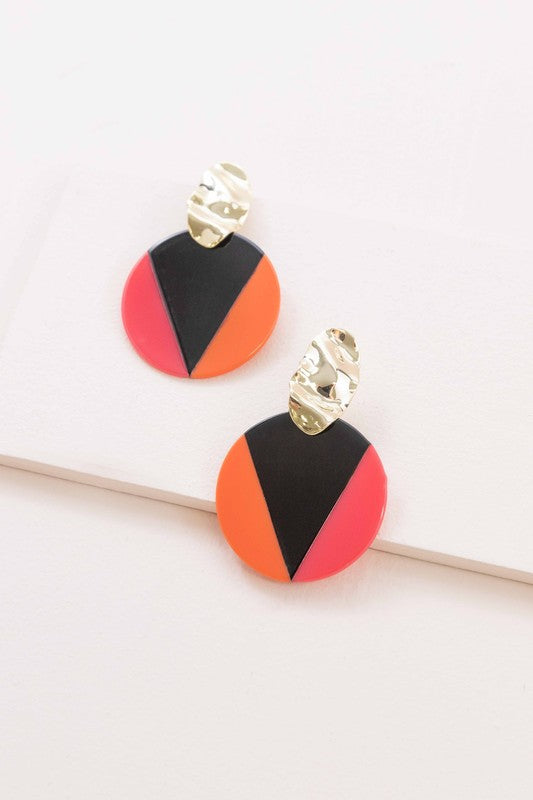 Blocked Drop Earrings (Multiple Colors)