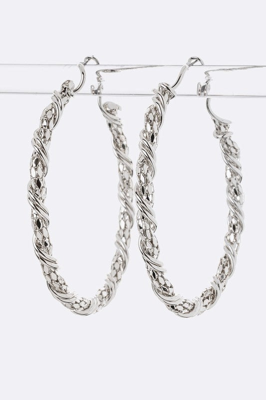 Twisted Over You Chain Hoop Earrings (Multiple Colors)