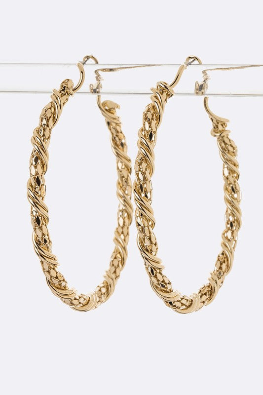 Twisted Over You Chain Hoop Earrings (Multiple Colors)