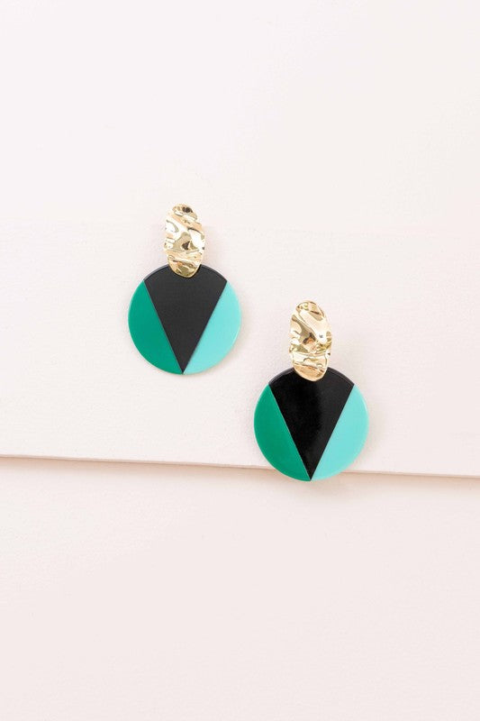 Blocked Drop Earrings (Multiple Colors)