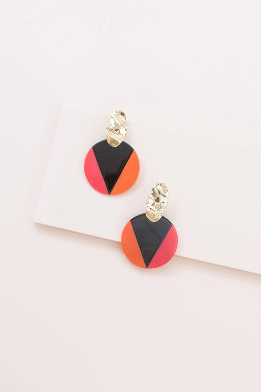 Blocked Drop Earrings (Multiple Colors)