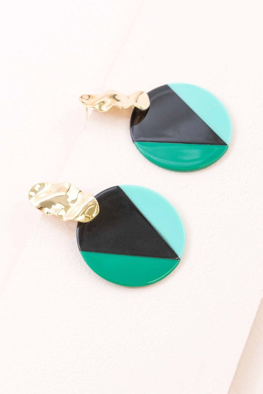 Blocked Drop Earrings (Multiple Colors)