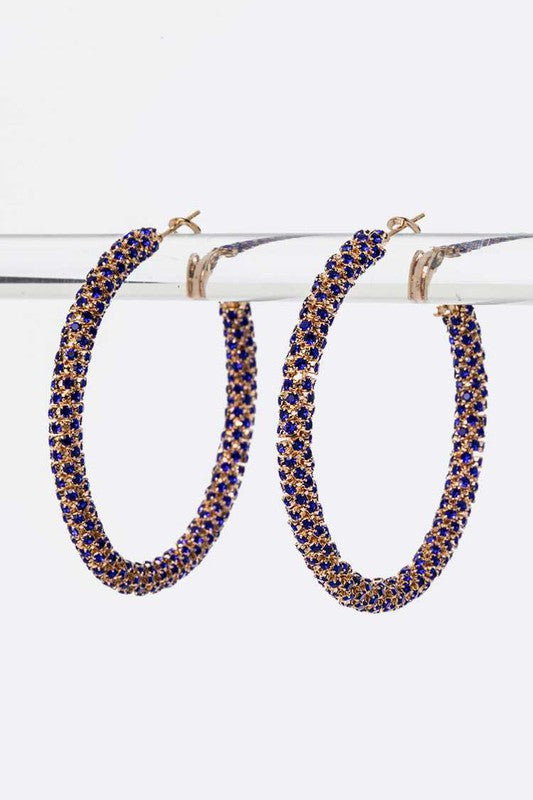 Invested Rhinestone Hoops (Multiple Colors)