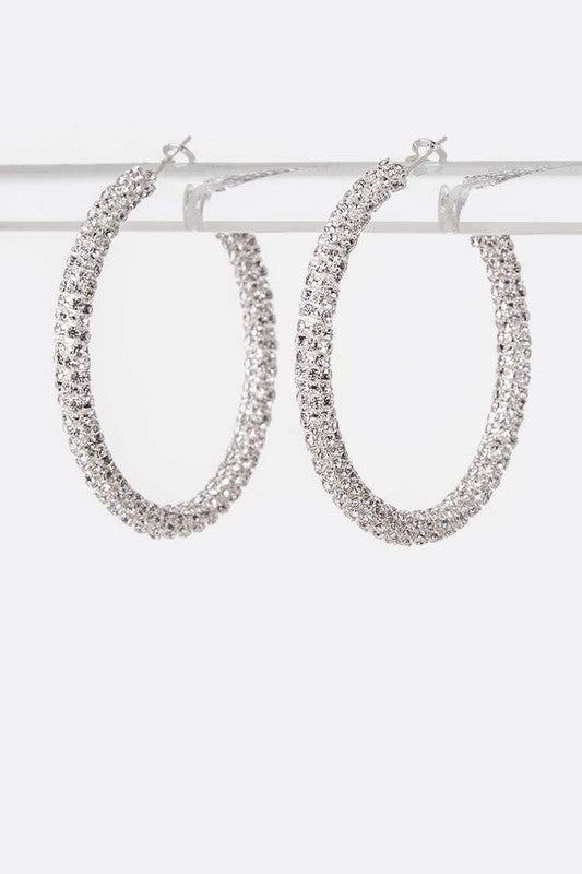 Invested Rhinestone Hoops (Multiple Colors)