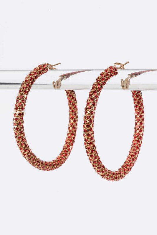 Invested Rhinestone Hoops (Multiple Colors)