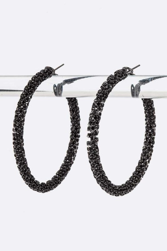 Invested Rhinestone Hoops (Multiple Colors)