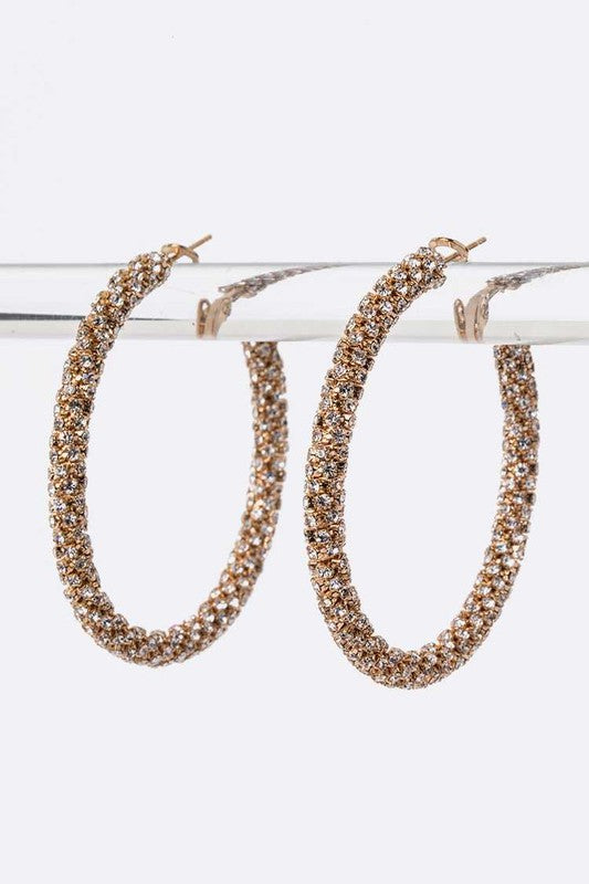 Invested Rhinestone Hoops (Multiple Colors)