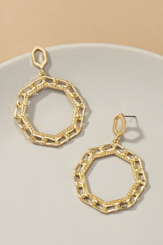 Octagon Hoop Earrings