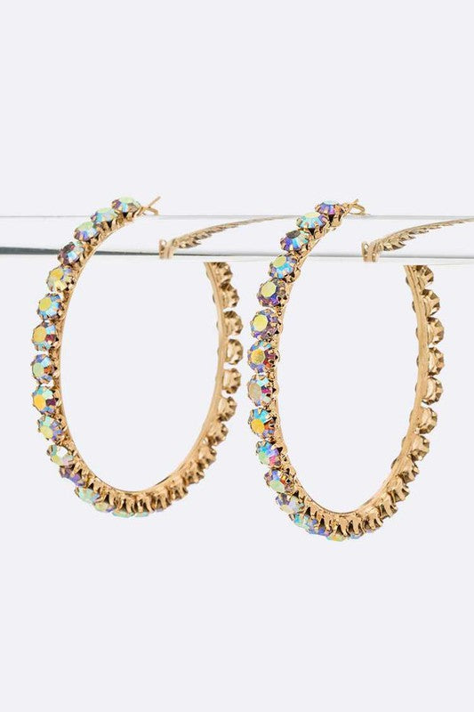 Summer Love Crystal Hoop Earrings (Multiple Colors)