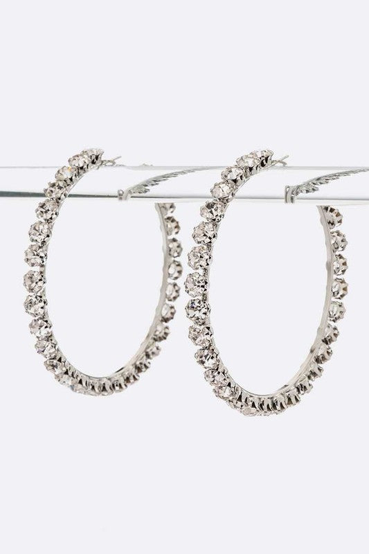 Summer Love Crystal Hoop Earrings (Multiple Colors)