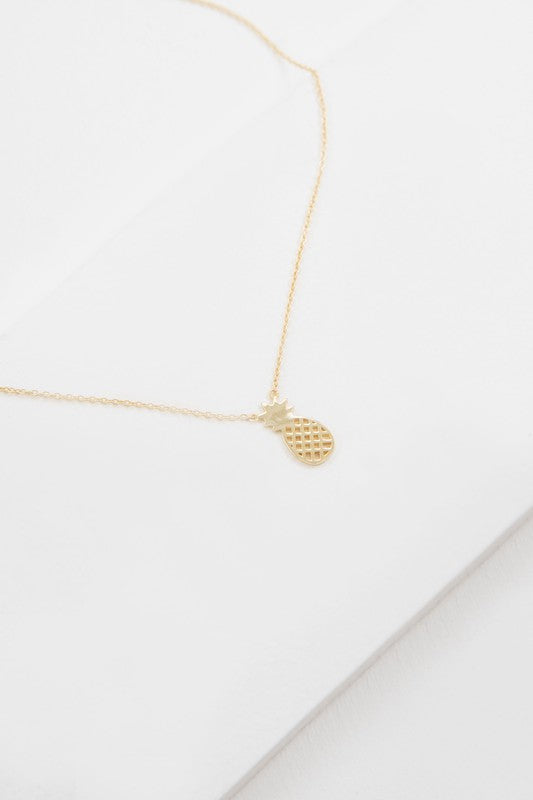 Pineapple Necklace 18K & 24K Gold (Multiple Colors)